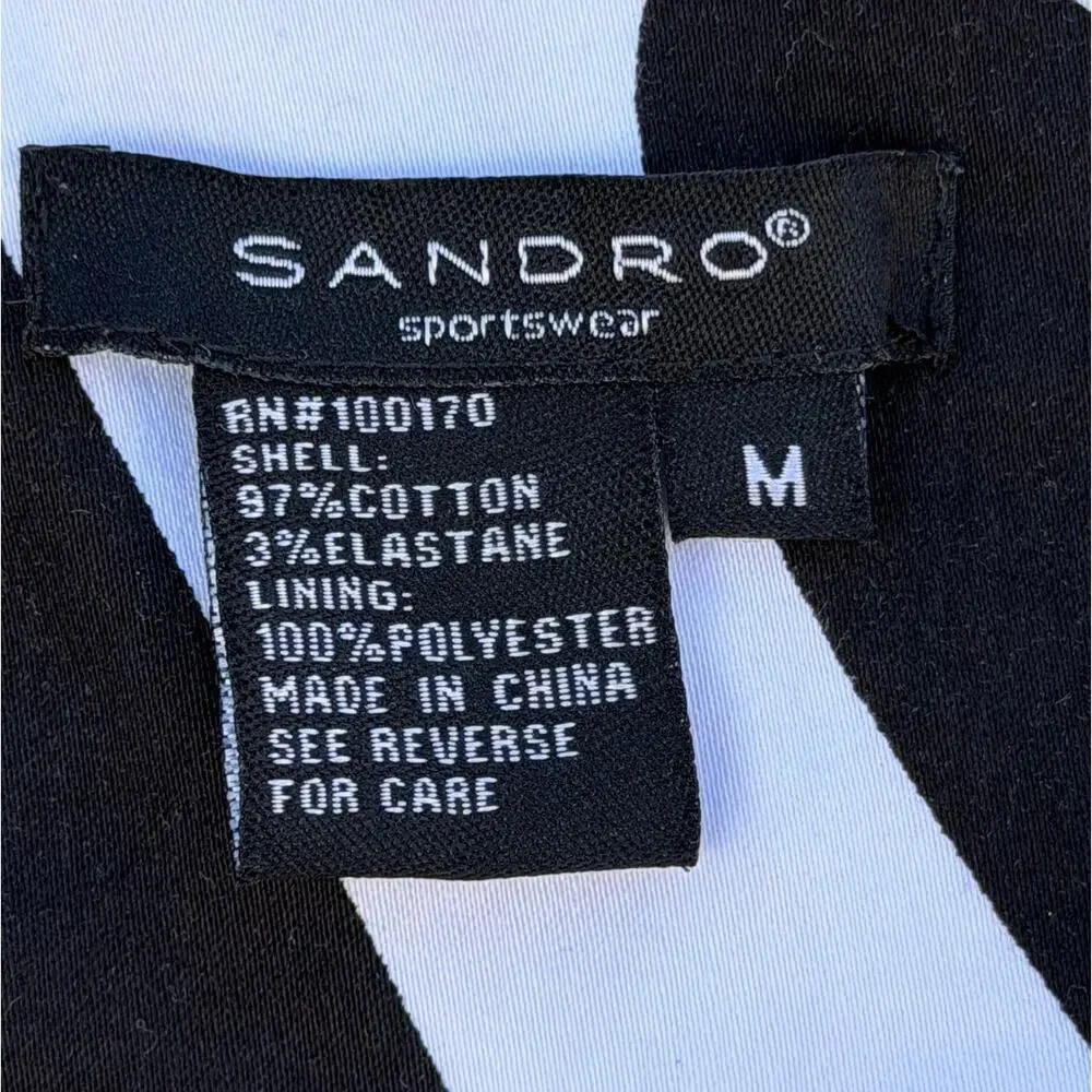 Sandro SportwearZebra Print Jacket Black White Cropped Button Front Women M
